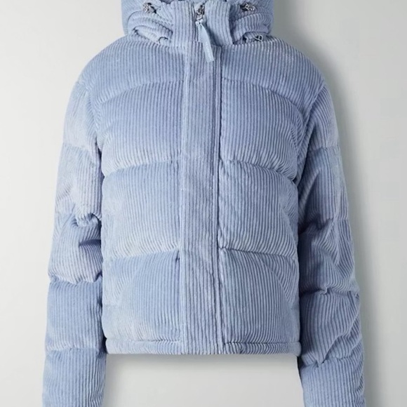 Aritzia Jackets & Blazers - Women's Light Blue Corduroy Puffer Jacket